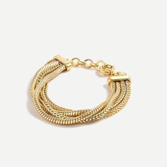 NWT J.Crew Layered snake chain bracelet - Picture 1 of 7